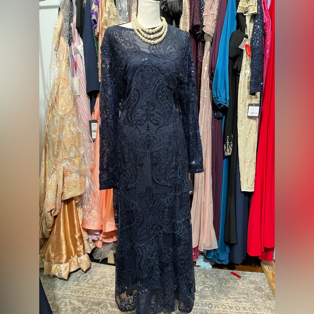 MARINA Black Long Sleeve Gown for Wedding Guest